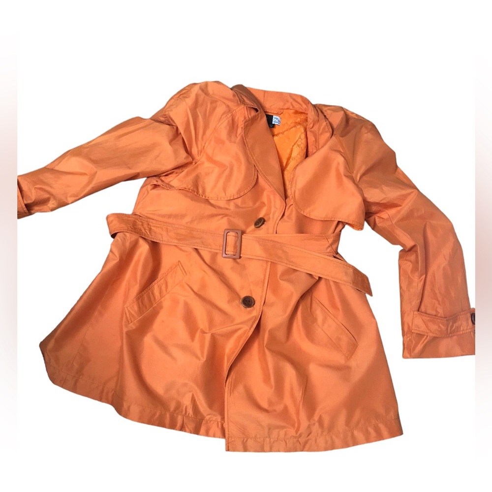 Saks Fifth Avenue Silk Orange Jacket Size L - Picture 2 of 11